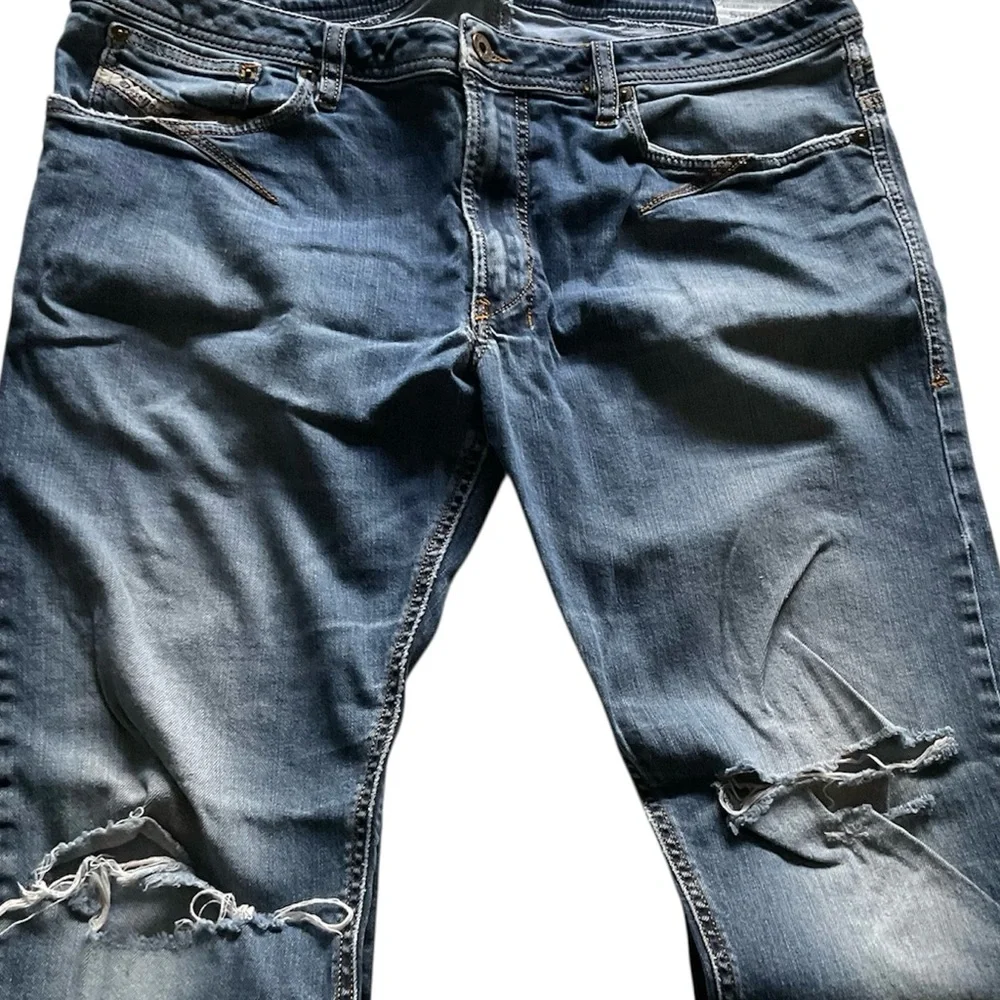 DIESEL Jeans Shioner Slim Skinny ORB80 Stretch Worn Faded Distressed Mens 36 32